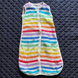 Primary Muslin Sleep Sack in Rainbow Stripe 6-12m